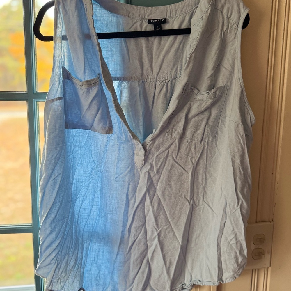 Torrid Light Blue Sleeveless Blouse